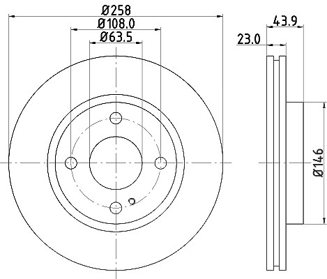 Hella Bremsscheibe [Hersteller-Nr. 8DD355115-371] für Ford
