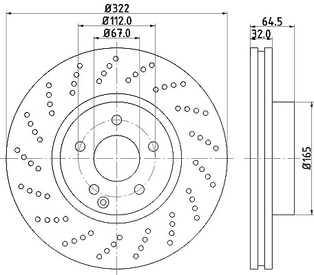 Hella Bremsscheibe [Hersteller-Nr. 8DD355128-791] für Mercedes-Benz