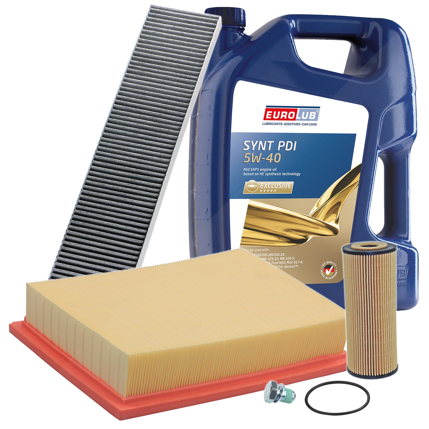 Bestprice Inspektionspaket Filtersatz SET A + 5l ÖL [Hersteller-Nr. 10493560] für Seat, Ford, VW