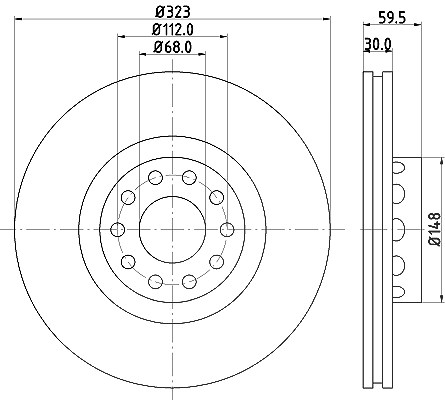 Hella Bremsscheibe [Hersteller-Nr. 8DD355127-421] für VW, Audi
