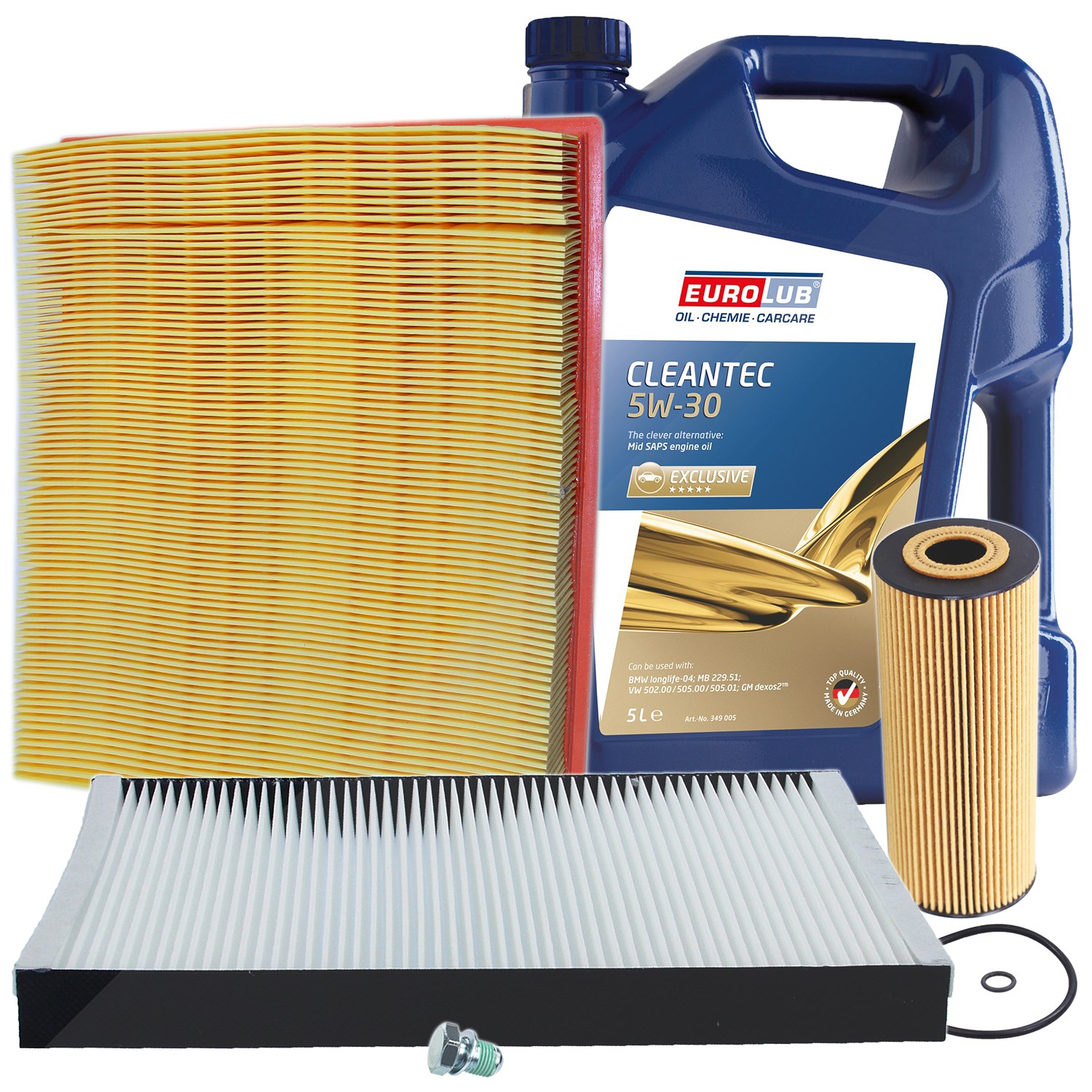 Bestprice Inspektionspaket Filtersatz SET A + 5l ÖL [Hersteller-Nr. 10493574] für Skoda, VW