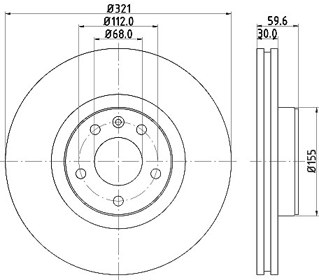 Hella 1x Bremsscheibe [Hersteller-Nr. 8DD355111-141] für Audi