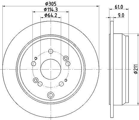 Hella Bremsscheibe [Hersteller-Nr. 8DD355118-901] für Acura, Honda