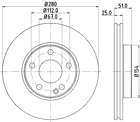 Hella Bremsscheibe [Hersteller-Nr. 8DD355119-601] für Mercedes-Benz
