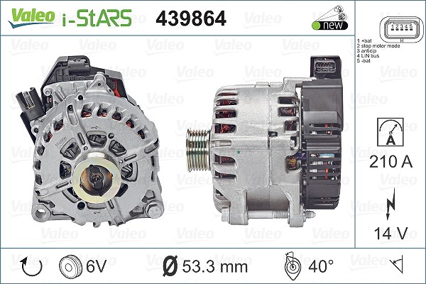 Valeo Generator [Hersteller-Nr. 439864] für Citroën, Opel, Peugeot, Ds