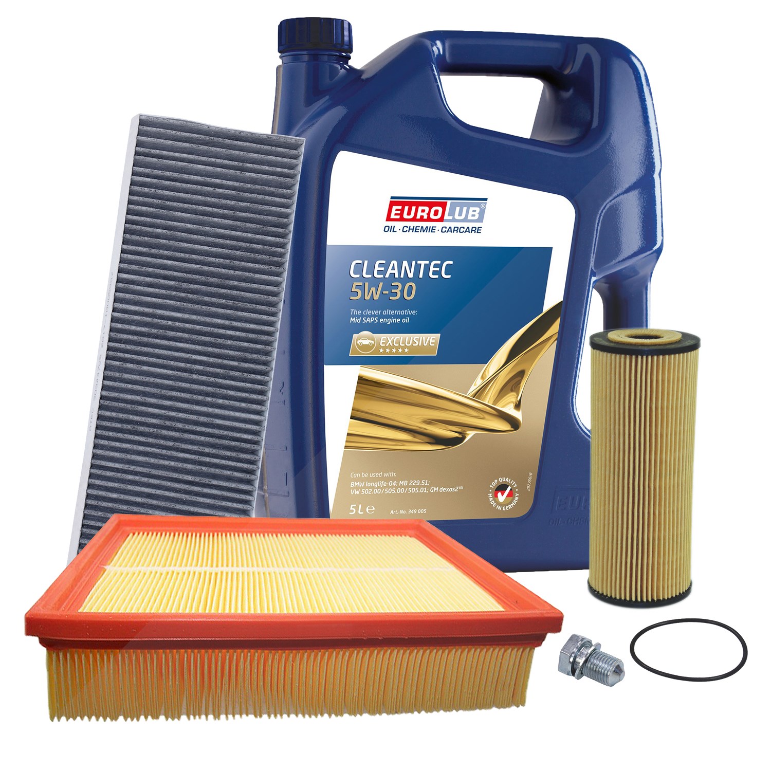 Bestprice Inspektionspaket Filtersatz SET A + 5l ÖL [Hersteller-Nr. 10493576] für VW, Audi