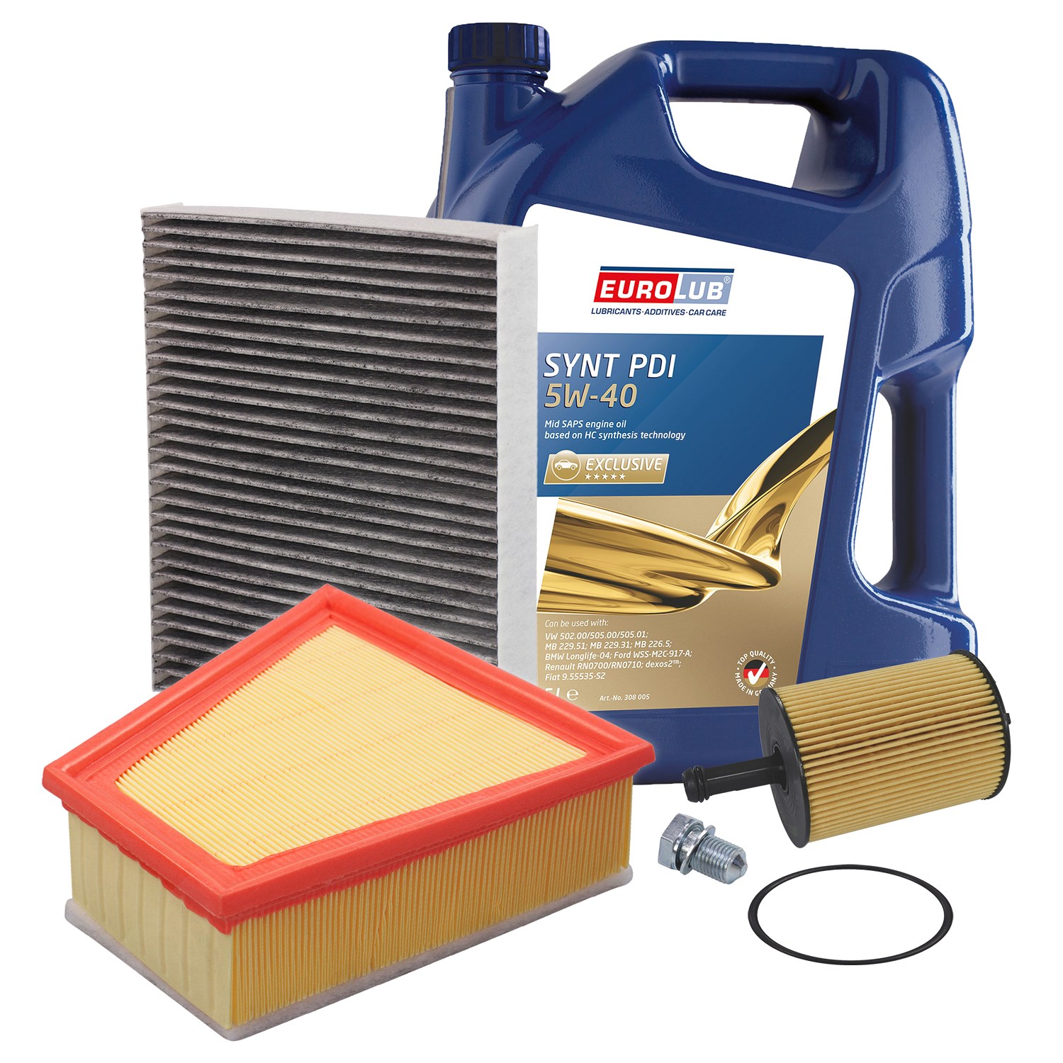 Bestprice Inspektionspaket Filtersatz SET A + 5l ÖL [Hersteller-Nr. 10493581] für VW, Skoda, Seat