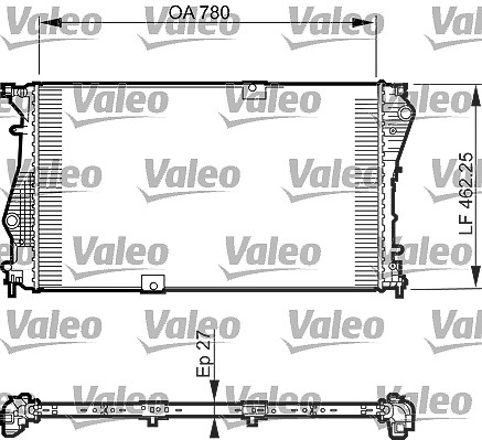 Valeo Kühler, Motorkühlung [Hersteller-Nr. 735599] für Nissan, Vauxhall, Renault, Opel