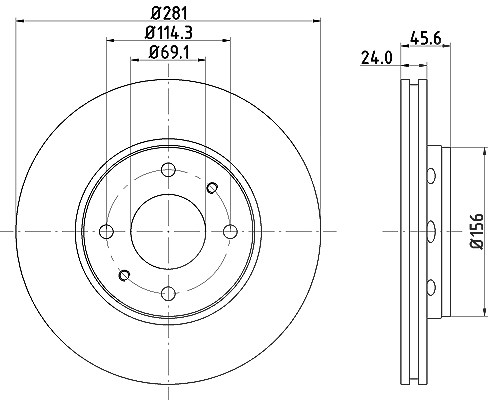 Hella Bremsscheibe [Hersteller-Nr. 8DD355107-031] für Mitsubishi, Proton, Volvo