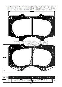 Triscan Bremsbelagsatz Vorderachse [Hersteller-Nr. 811013064] für Toyota, Mitsubishi, Lexus