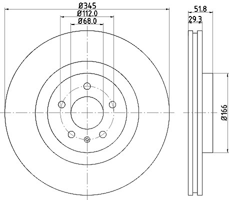 Hella Bremsscheibe [Hersteller-Nr. 8DD355128-731] für Audi