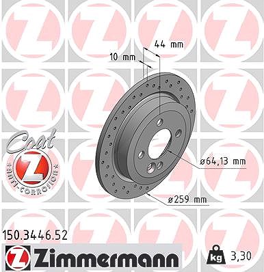 Zimmermann Bremsscheibe [Hersteller-Nr. 150.3446.52] für Mini