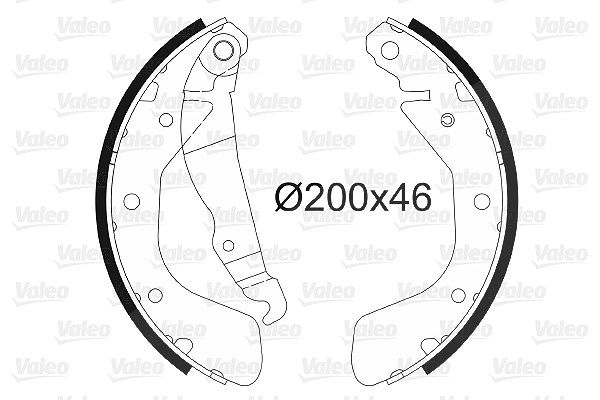 Valeo Bremsbackensatz Trommelbremse Hinterachse [Hersteller-Nr. 562078] für Vauxhall, Daewoo, Opel