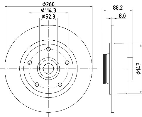 Hella Bremsscheibe [Hersteller-Nr. 8DD355123-341] für Renault