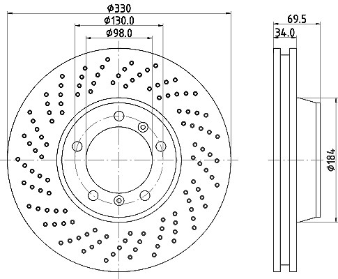 Hella Bremsscheibe [Hersteller-Nr. 8DD355128-561] für Porsche