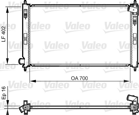 Valeo Kühler, Motorkühlung [Hersteller-Nr. 735575] für Peugeot, Mitsubishi, Citroën