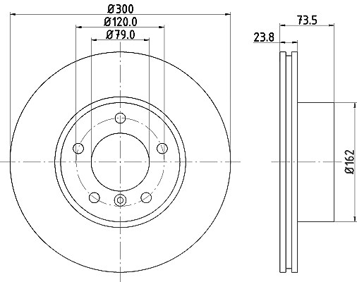 Hella Bremsscheibe [Hersteller-Nr. 8DD355111-921] für BMW