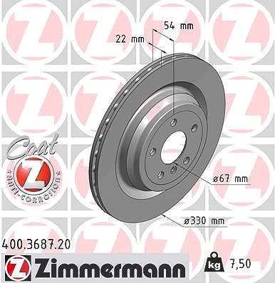 Zimmermann Bremsscheibe [Hersteller-Nr. 400.3687.20] für Mercedes-Benz