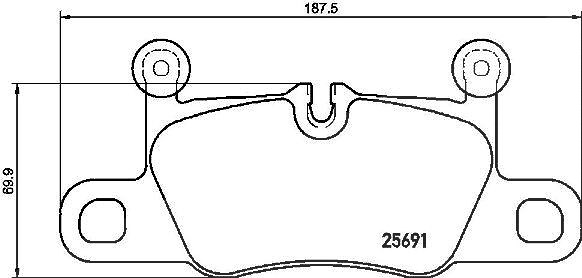 Brembo Bremsbelagsatz, Scheibenbremse [Hersteller-Nr. P65031] für Porsche, Audi