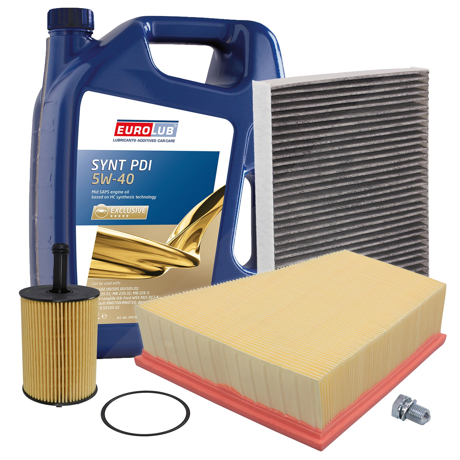 Bestprice Inspektionspaket Filtersatz SET A + 5l ÖL [Hersteller-Nr. 10493584] für VW, Seat, Skoda