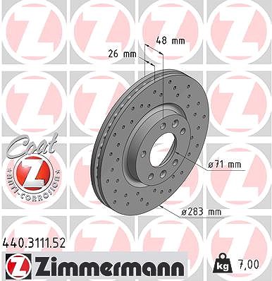 Zimmermann Bremsscheibe [Hersteller-Nr. 440.3111.52] für Peugeot