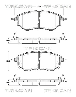 Triscan Bremsbelagsatz Vorderachse [Hersteller-Nr. 811068182] für Subaru