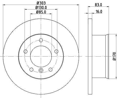 Hella Bremsscheibe [Hersteller-Nr. 8DD355100-391] für Mercedes-Benz, Puch