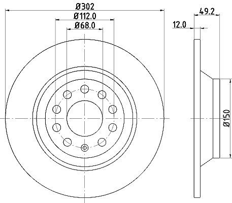 Hella Bremsscheibe [Hersteller-Nr. 8DD355111-181] für Audi