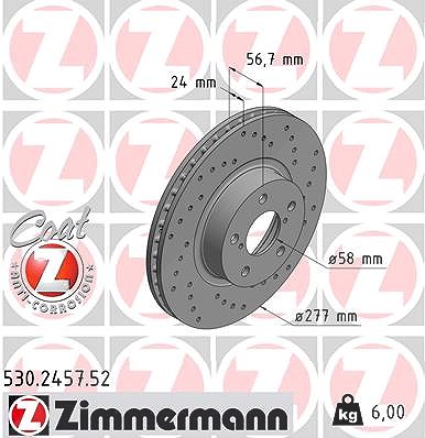 Zimmermann Bremsscheibe [Hersteller-Nr. 530.2457.52] für Subaru, Toyota