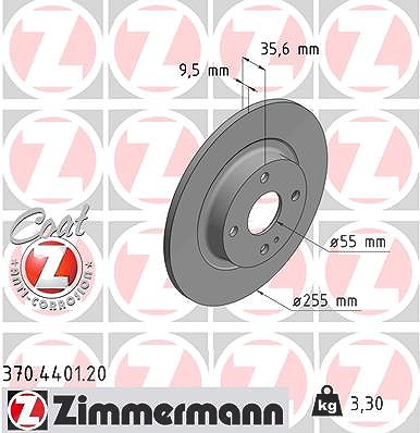Zimmermann Bremsscheibe [Hersteller-Nr. 370.4401.20] für Mazda