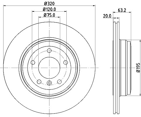 Hella Bremsscheibe Hinterachse Belüftet [Hersteller-Nr. 8DD355109-941] für BMW