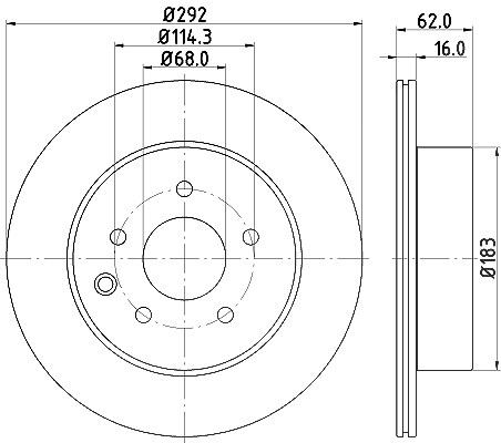 Hella Bremsscheibe Hinterachse Belüftet [Hersteller-Nr. 8DD355118-711] für Renault, Toyota, Nissan, Infiniti