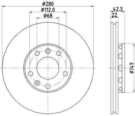 Hella Bremsscheibe [Hersteller-Nr. 8DD355113-321] für Audi, VW