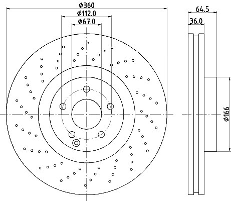 Hella Bremsscheibe [Hersteller-Nr. 8DD355127-961] für Mercedes-Benz