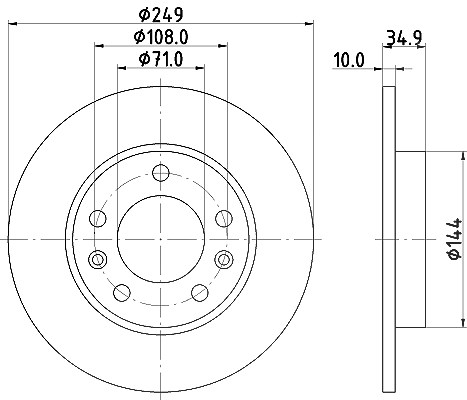 Hella Bremsscheibe [Hersteller-Nr. 8DD355120-581] für Peugeot