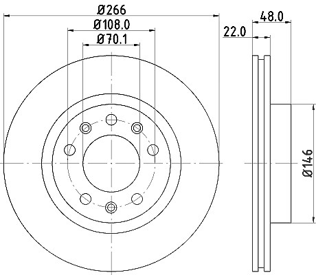 Hella Bremsscheibe [Hersteller-Nr. 8DD355120-541] für Peugeot