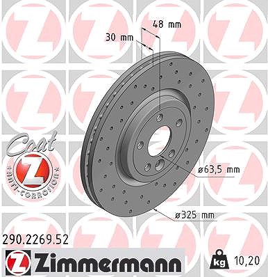 Zimmermann Bremsscheibe [Hersteller-Nr. 290.2269.52] für Land Rover, Jaguar