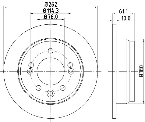Hella Bremsscheibe Hinterachse Voll [Hersteller-Nr. 8DD355118-861] für Hyundai, Kia