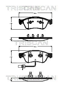 Triscan Bremsbelagsatz, Scheibenbremse [Hersteller-Nr. 811029068] für Audi, VW