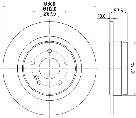 Hella Bremsscheibe [Hersteller-Nr. 8DD355114-211] für Mercedes-Benz