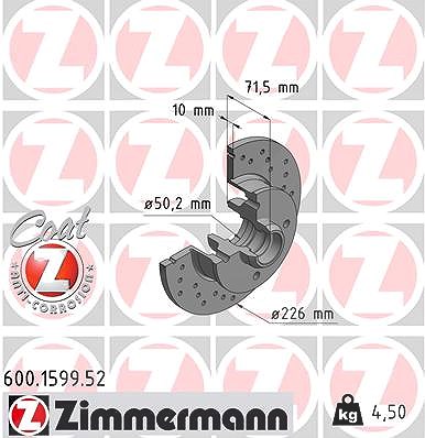 Zimmermann Bremsscheibe [Hersteller-Nr. 600.1599.52] für VW, Seat