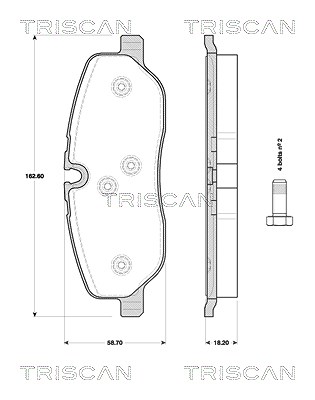 Bremsbelagsatz Scheiben 18,2 mm TRISCAN für u.a. LAND ROVER DISCOVERY - Bild 3