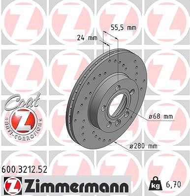 Zimmermann Bremsscheibe [Hersteller-Nr. 600.3212.52] für VW