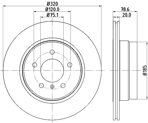 Hella Bremsscheibe [Hersteller-Nr. 8DD355114-001] für BMW