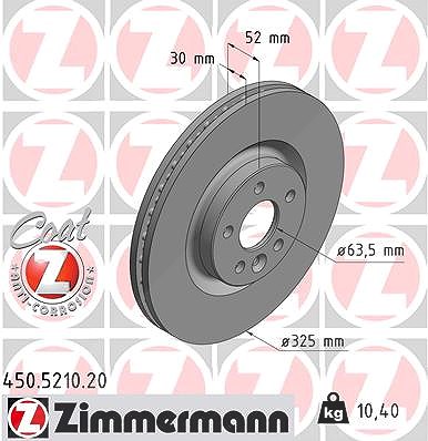 Zimmermann Bremsscheibe [Hersteller-Nr. 450.5210.20] für Land Rover, Jaguar
