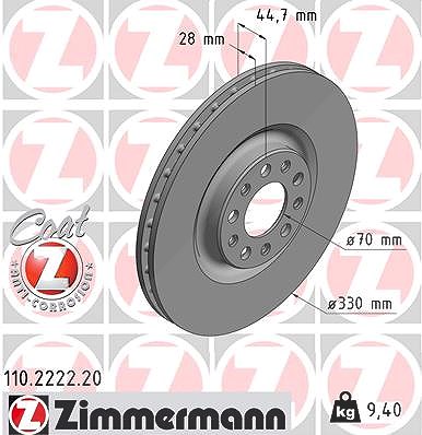 Zimmermann Bremsscheibe [Hersteller-Nr. 110.2222.20] für Alfa Romeo