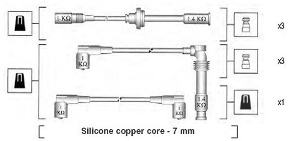 Magneti Marelli Zündleitungssatz [Hersteller-Nr. 941045400525] für Alfa Romeo