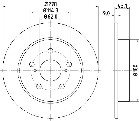 Hella Bremsscheibe [Hersteller-Nr. 8DD355116-791] für Fiat, Suzuki