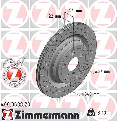 Zimmermann Bremsscheibe [Hersteller-Nr. 400.3688.20] für Mercedes-Benz