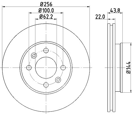 Hella Bremsscheibe [Hersteller-Nr. 8DD355117-981] für Hyundai, Kia